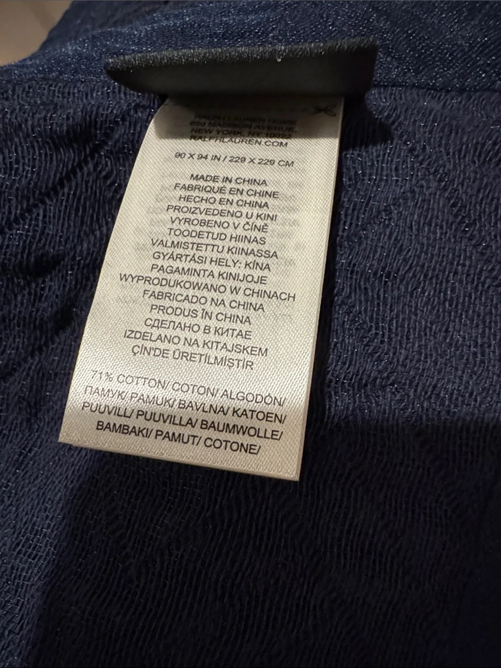 New Lauren Ralph Lauren Kaia Matelasse Deep Navy‎ Coverlet ChevronLightweight